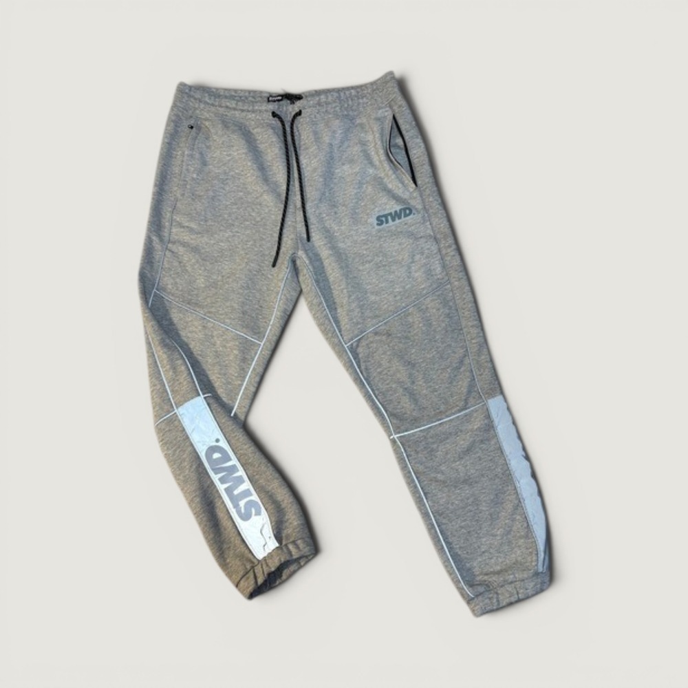 Pull&Bear STWD Jogger Pants Reflective Piping Grey Size XL NWT Modern Techwear
